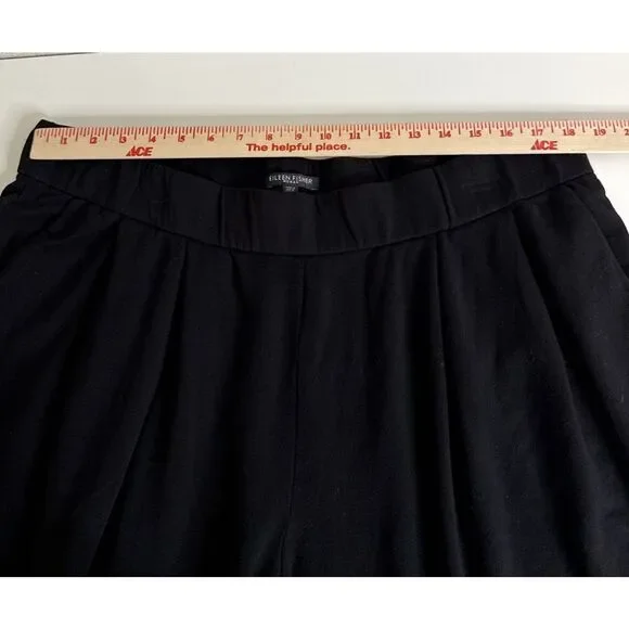 Eileen Fisher 1X Jersy Knit Slouchy Jogger Pants Size Black Pleats Soft Lounge - Picture 5 of 9